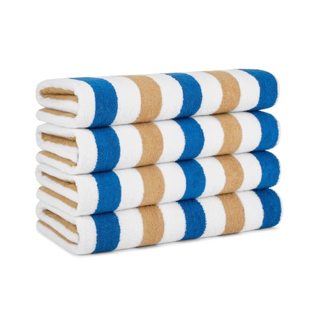 Monarch Brands Cabo Cabana Towels, Navy/Beige, 24PK CABOCABANA-NV/BG-CS